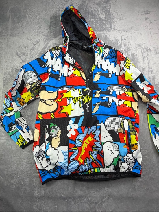 Popeye Other - Kids Popeye Multicolor Comic-Print Hooded Zip Jacket Boy School L
